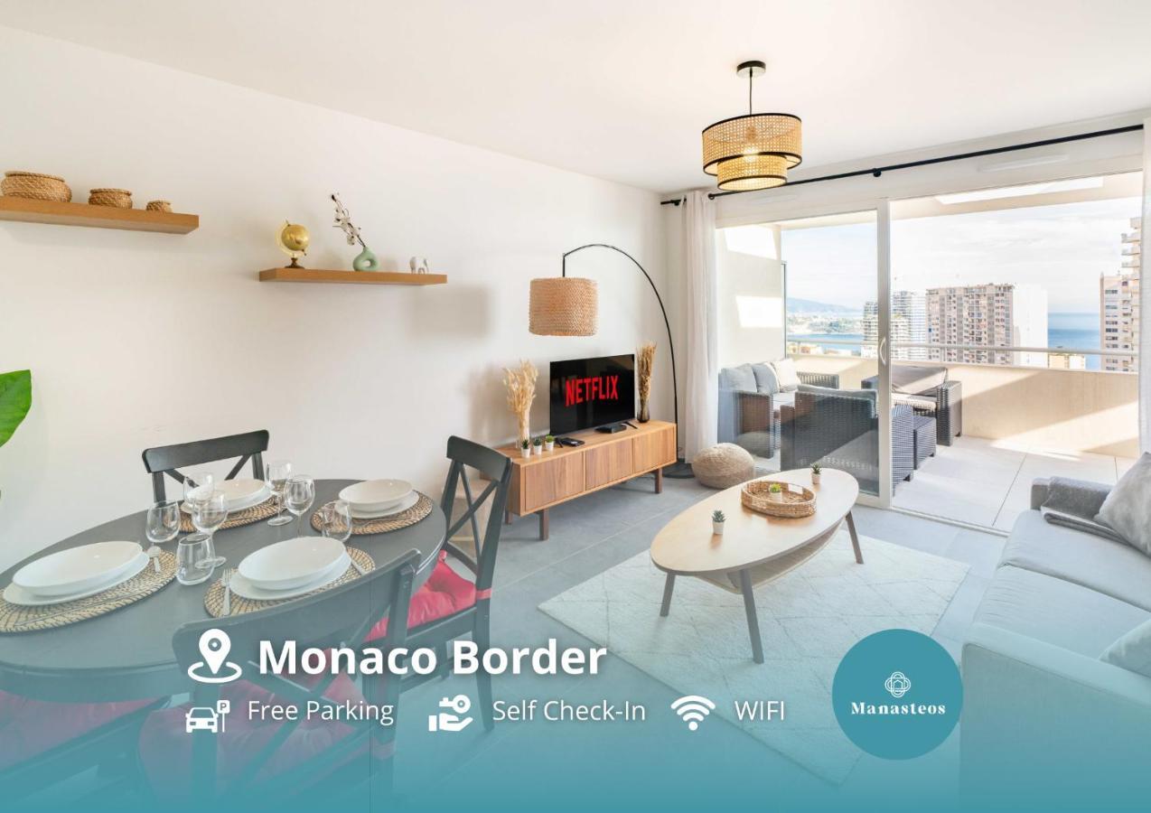 5Mn Monaco - Terrasse Vue Mer - Parking - Be Beausoleil Zewnętrze zdjęcie